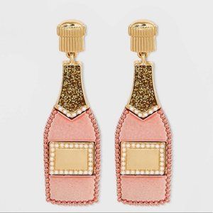 NWT Rosé Bottle Bauble Bar Earrings